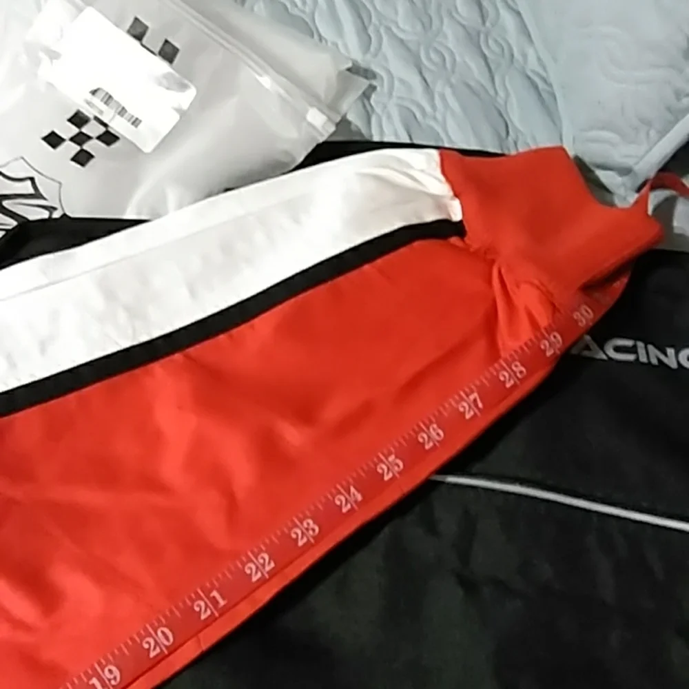 Mens Red Racing-Style One-Piece Suit - Picture 7 of 8